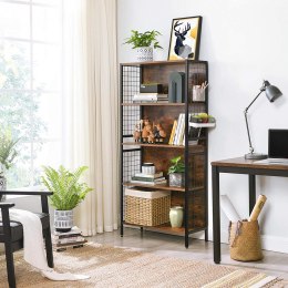 REGAŁ RUSTIQUE NA KSIĄŻKI, LOFT, INDUSTRIALNY, DO SALONU, SZAFKA, 155 CM