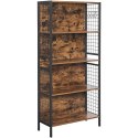 REGAŁ RUSTIQUE NA KSIĄŻKI, LOFT, INDUSTRIALNY, DO SALONU, SZAFKA, 155 CM
