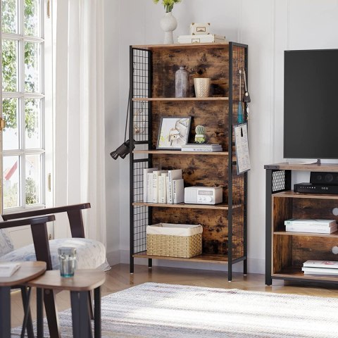 REGAŁ RUSTIQUE NA KSIĄŻKI, LOFT, INDUSTRIALNY, DO SALONU, SZAFKA, 155 CM
