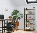 REGAŁ CHATEAU, NA KSIĄŻKI, 5 PÓŁEK, LOFT, INDUSTRIALNY, DO SALONU, OTWARTY