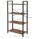 REGAŁ NA KSIĄŻKI CHATEAU, LOFT, INDUSTRIALNY, DO SALONU, BIUROWY, PÓŁKA, CM