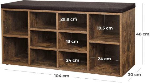 SZAFKA NA BUTY MAISON, REGAŁ Z SIEDZISKIEM, RUSTYKALNA, LOFT, 10 PÓŁEK