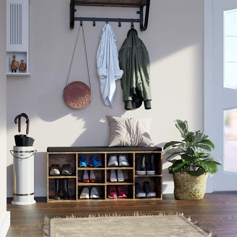 SZAFKA NA BUTY MAISON, REGAŁ Z SIEDZISKIEM, RUSTYKALNA, LOFT, 10 PÓŁEK