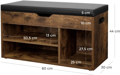 SZAFKA NA BUTY Z SIEDZISKIEM RUSTIQUE, REGAŁ, SCHOWEK, LOFT, RUSTYKALNA
