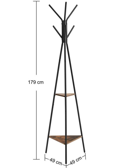 WIESZAK STOJĄCY CHARMANT, PODŁOGOWY, LOFT, RUSTYKALNY, PÓŁKI, PRZEDPOKÓJ