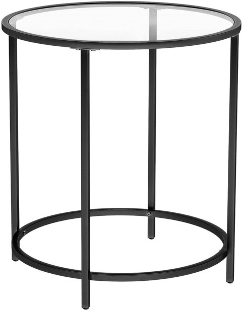 STOLIK KAWOWY ŁAWA VELURA, OKRĄGŁY, LOFT, CZARNY, DO SALONU, STÓŁ, 50 CM