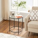 STOLIK KAWOWY ŁAWA VELURA, OKRĄGŁY, LOFT, CZARNY, DO SALONU, STÓŁ, 50 CM