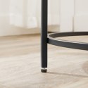 STOLIK KAWOWY ŁAWA VELURA, OKRĄGŁY, LOFT, CZARNY, DO SALONU, STÓŁ, 50 CM