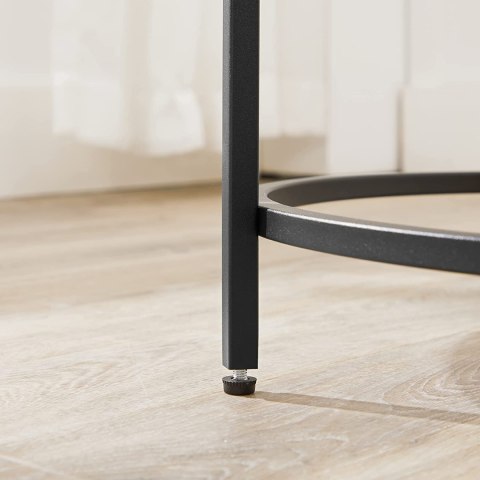 STOLIK KAWOWY ŁAWA VELURA, OKRĄGŁY, LOFT, CZARNY, DO SALONU, STÓŁ, 50 CM