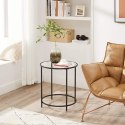 STOLIK KAWOWY ŁAWA VELURA, OKRĄGŁY, LOFT, CZARNY, DO SALONU, STÓŁ, 50 CM