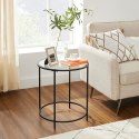 STOLIK KAWOWY ŁAWA VELURA, OKRĄGŁY, LOFT, CZARNY, DO SALONU, STÓŁ, 50 CM