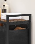KOSZ NA PRANIE 3-KOMOROWY RUSTIQUE, 114L, LOFT, RUSTYKALNY, PÓŁKA, MDF