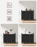 KOSZ NA PRANIE 3-KOMOROWY RUSTIQUE, 114L, LOFT, RUSTYKALNY, PÓŁKA, MDF