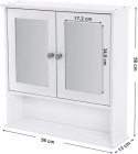 SZAFKA ŁAZIENKOWA WISZĄCA Z LUSTREM AETHERIA, BIAŁA, MDF, DO ŁAZIENKI