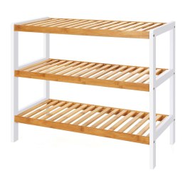 REGAŁ NA BUTY BAMBUSOWY LIGNUM, SZAFKA, 3 PÓŁKI, PRZEDPOKÓJ, 12 PAR, 70CM