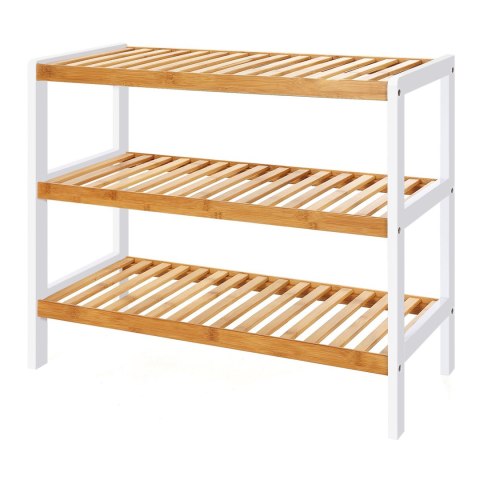 REGAŁ NA BUTY BAMBUSOWY LIGNUM, SZAFKA, 3 PÓŁKI, PRZEDPOKÓJ, 12 PAR, 70CM