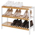 REGAŁ NA BUTY BAMBUSOWY LIGNUM, SZAFKA, 3 PÓŁKI, PRZEDPOKÓJ, 12 PAR, 70CM