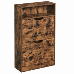 SZAFKA NA BUTY REGAŁ RUSTIQUE, RUSTYKALNY BRĄZ, LOFT, PRZEDPOKÓJ, 12 PAR