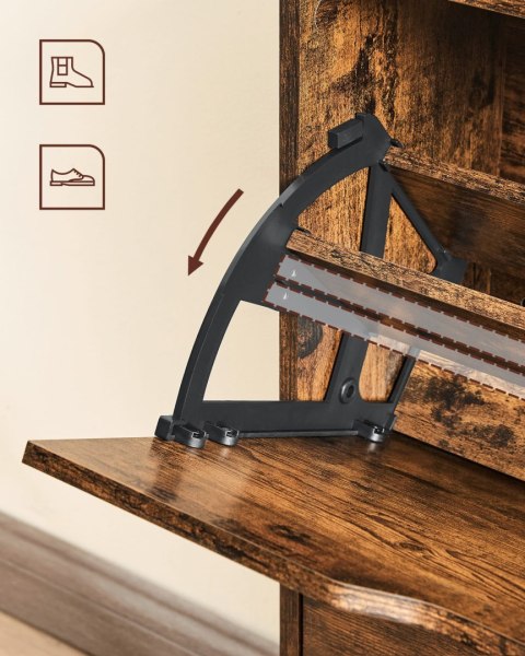 SZAFKA NA BUTY REGAŁ RUSTIQUE, RUSTYKALNY BRĄZ, LOFT, PRZEDPOKÓJ, 12 PAR