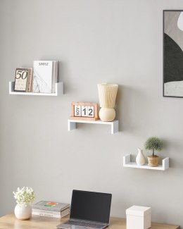 PÓŁKA ŚCIENNA WISZĄCA LUMIA, 3, BIAŁA, NA KSIĄŻKI, DO SALONU, REGAŁ, LOFT