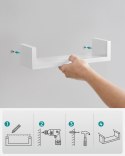 PÓŁKA ŚCIENNA WISZĄCA LUMIA, 3, BIAŁA, NA KSIĄŻKI, DO SALONU, REGAŁ, LOFT