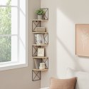REGAŁ NAROŻNY ANGOLO, PÓŁKA NA KSIĄŻKI, 5 PÓŁEK, SONOMA, DO SALONU, LOFT