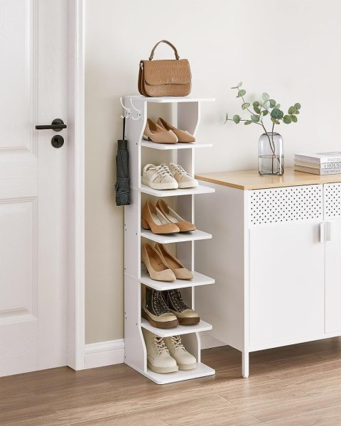 REGAŁ NA BUTY KSIĄŻKI VELURA, BIAŁY, PÓŁKA, SZAFKA, DO SALONU, LOFT, PÓŁEK