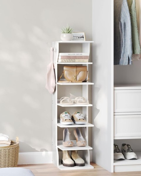REGAŁ NA BUTY KSIĄŻKI VELURA, BIAŁY, PÓŁKA, SZAFKA, DO SALONU, LOFT, PÓŁEK