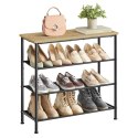 SZAFKA NA BUTY, VELURA, REGAŁ, LOFT, DĄB ARTISAN, CZARNA, STALOWA, 75 CM