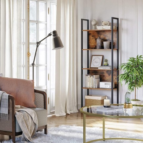 REGAŁ CHARMEL, NA KSIĄŻKI, DO SALONU, LOFT, INDUSTRIALNY, 5 PÓŁEK, 165 CM