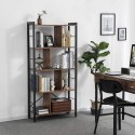 REGAŁ NA KSIĄŻKI VALENCE, LOFT, INDUSTRIALNY, 5 PÓŁEK, DO SALONU, BIUROWY