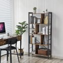 REGAŁ NA KSIĄŻKI VALENCE, LOFT, INDUSTRIALNY, 5 PÓŁEK, DO SALONU, BIUROWY