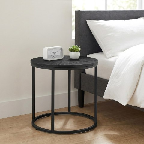 STOLIK KAWOWY ORBIT, ZESTAW, OKRĄGŁY, DĄB CZARNY, LOFT, DO SALONU, LAWA
