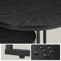 STOLIK KAWOWY ORBIT, ZESTAW, OKRĄGŁY, DĄB CZARNY, LOFT, DO SALONU, LAWA