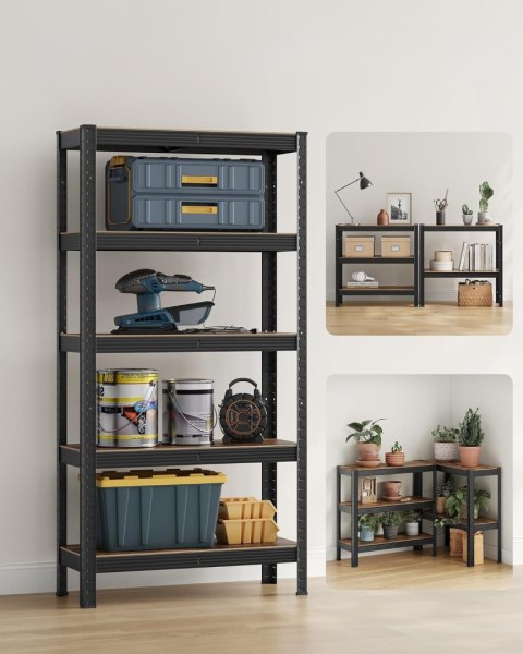 REGAŁ SZAFKA LUMINOS NA KSIĄŻKI, 5 PÓŁEK, LOFT, INDUSTRIALNY, DO SALONU