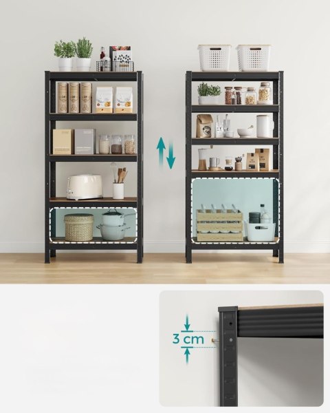 REGAŁ SZAFKA LUMINOS NA KSIĄŻKI, 5 PÓŁEK, LOFT, INDUSTRIALNY, DO SALONU
