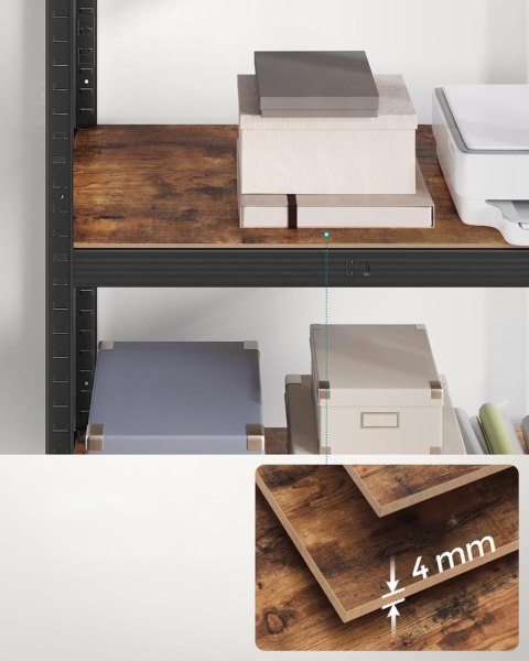 REGAŁ SZAFKA LUMINOS NA KSIĄŻKI, 5 PÓŁEK, LOFT, INDUSTRIALNY, DO SALONU