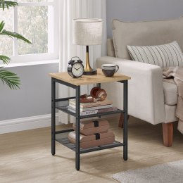 STOLIK KAWOWY FRAME, ŁAWA, LOFT, SONOMA, CZARNY, DO SALONU, Z PÓŁKĄ, 40 CM