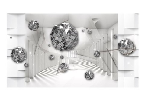 Fototapeta - Diamenty, biały tunel 3D Fototapeta - Diamenty, biały tunel 3D