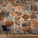 Fototapeta - Kamienny mur, brązowy