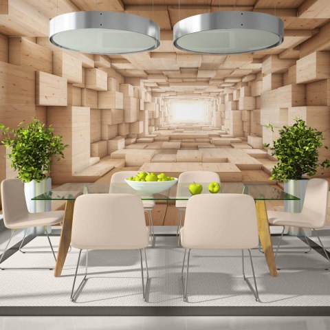 Fototapeta - Brązowy tunel 3D światło Fototapeta - Brązowy tunel 3D światło