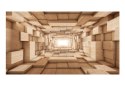 Fototapeta - Brązowy tunel 3D światło