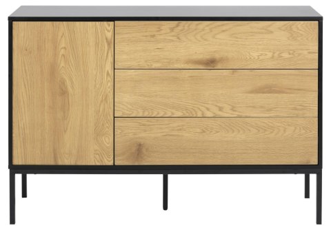 KOMODA DENMARK, CZARNA, DĄB NATURALNY, LOFT, DO SALONU, 3 SZUFLADY, SZAFKA KOMODA DENMARK, CZARNA, DĄB NATURALNY, LOFT, DO SALONU, 3 SZUFLADY, SZAFKA