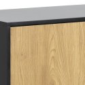 KOMODA DENMARK, CZARNA, DĄB NATURALNY, LOFT, DO SALONU, 3 SZUFLADY, SZAFKA