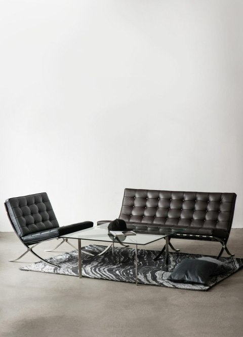 Sofa BA2 2 osobowa, czarna skóra naturalna Sofa BA2 2 osobowa, czarna skóra naturalna