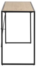INDUSTRIALNE BIURKO DENMARK LOFT, Z SZUFLADĄ, CZARNY METAL, DĄB, 110 CM