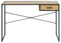 INDUSTRIALNE BIURKO DENMARK LOFT, Z SZUFLADĄ, CZARNY METAL, DĄB, 110 CM
