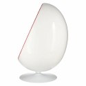 FOTEL EGG, JAJO, OWALNY, BIAŁO-CZERWONY, FUTURYSTYCZNY, OBROTOWY, NIETYPOWY