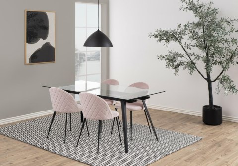 PIKOWANE CZARNE KRZESŁO GLAMOUR, ZŁOTE NOGI, METAL, DO JADALNI, DO SALONU PIKOWANE CZARNE KRZESŁO GLAMOUR, ZŁOTE NOGI, METAL, DO JADALNI, DO SALONU
