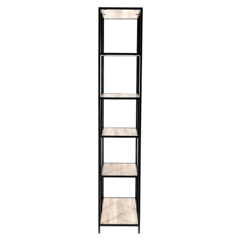 Regał DENMARK II Dąb jasny, metal, 6 półek, LOFT